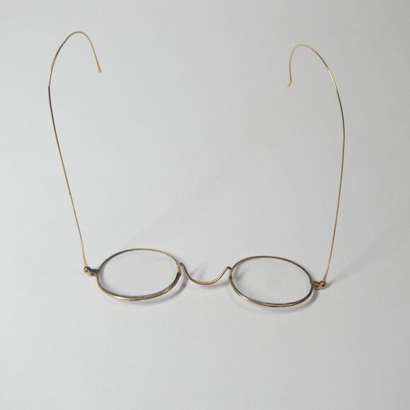Wire Rimmed Glasses Stevens & Co Vintage Eyeglasses Goldtone Metal Frame - Picture 4 of 9